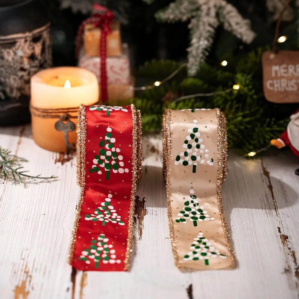 Gold Christmas Tree Ribbon – DIY Fabric Bow & Swirl Décor Christmas Ribbon Richie's