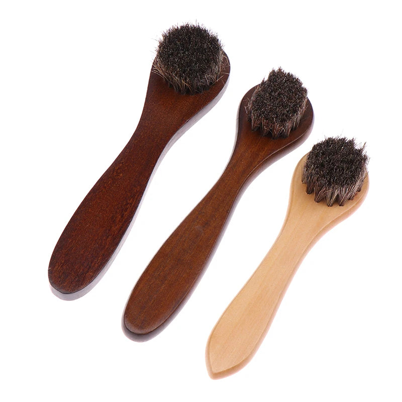 Wooden Handle Horse Hair Shoe Brush – Boot Polish & Shine Shoe Care Brush Richie's