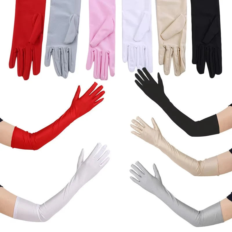 Women's Long Satin Opera Gloves for Prom, Party & Costume Satin Opera Gloves Richie's