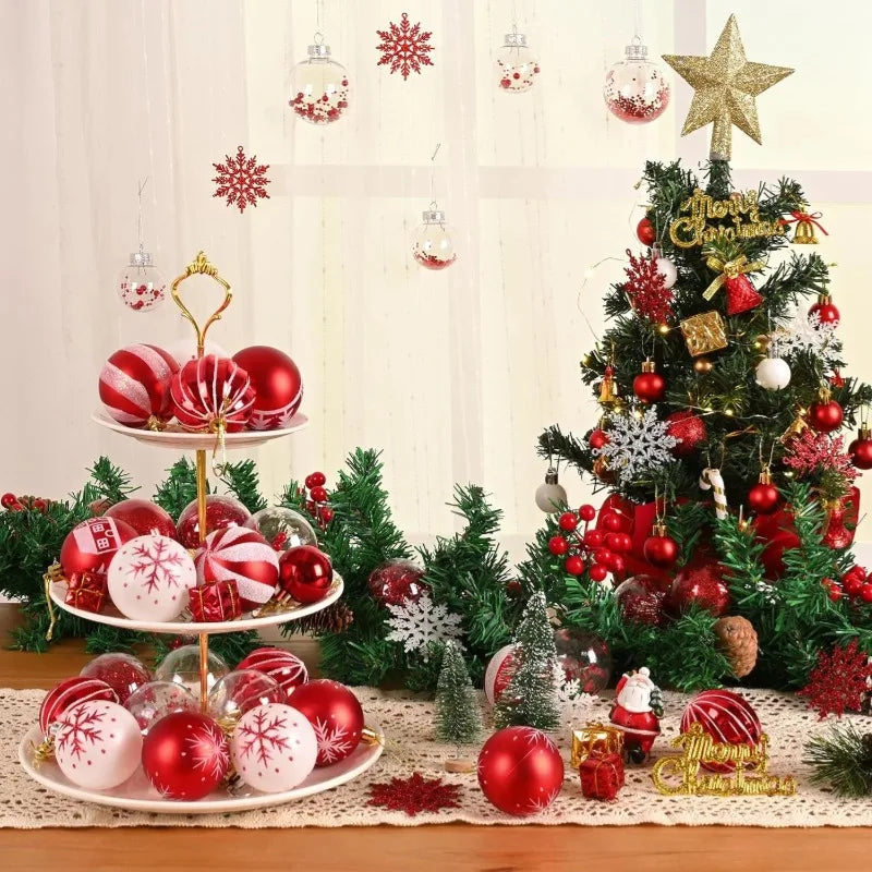 44 PCS Shatterproof Christmas Ornaments – Red White Gold Set Christmas Ornament Set Richie's