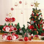 44 PCS Shatterproof Christmas Ornaments – Red White Gold Set Christmas Ornament Set Richie's