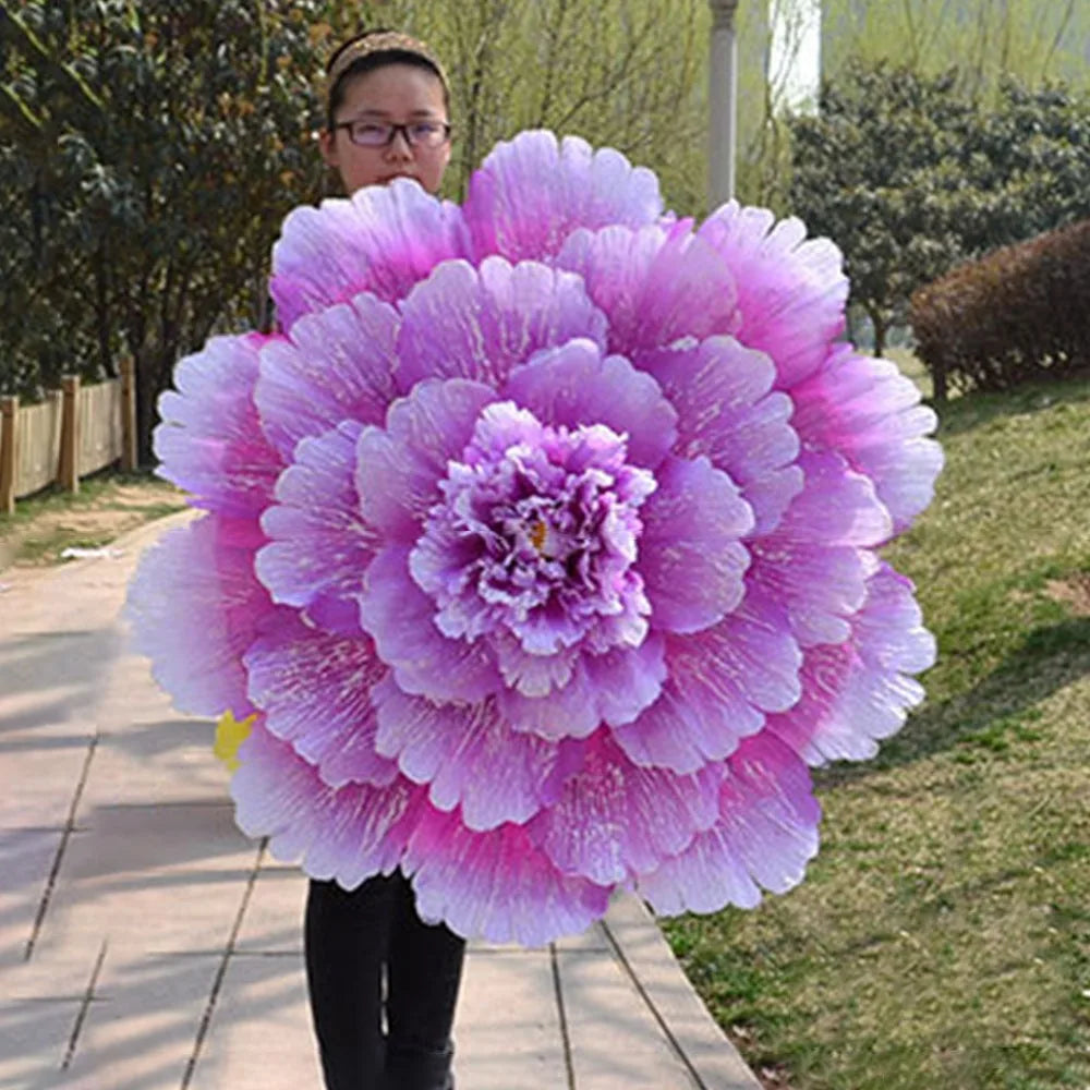 70cm Bamboo Peony Dance Umbrella – Handmade Stage Art Prop Dance Prop Umbrella Richie's Purple