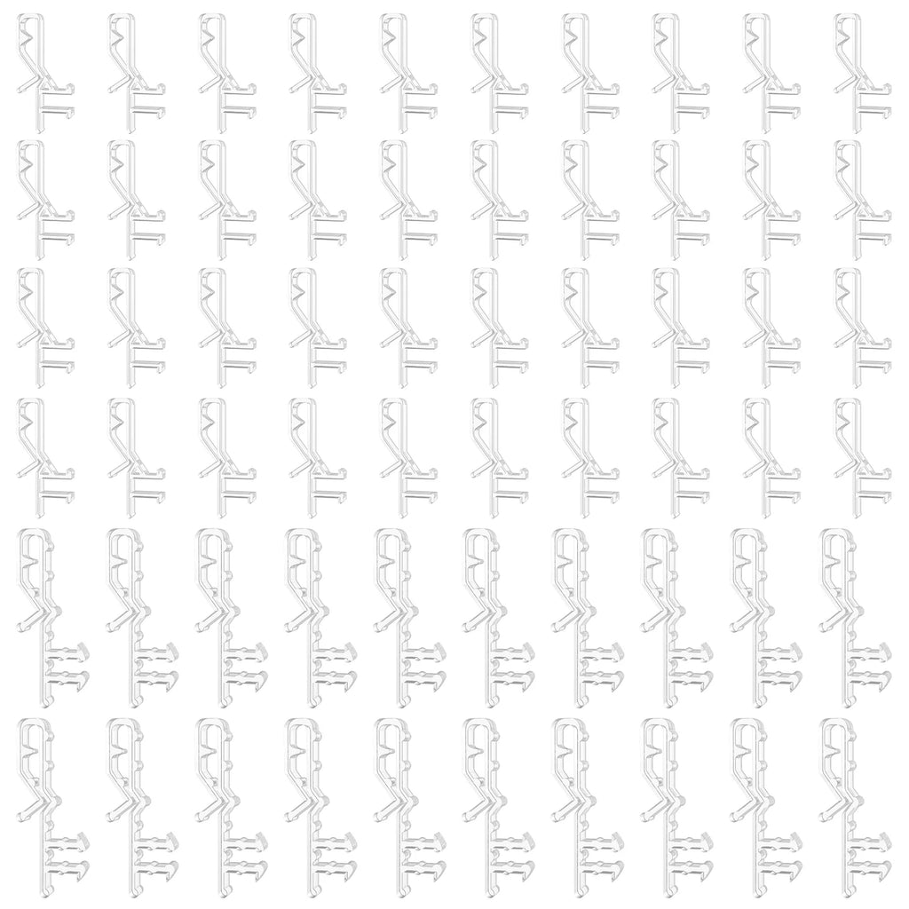 60-Pack Curtain Track Clips – Clear & Silver Snap-In Valance Clips Curtain Track Clips Richie's 60pcs