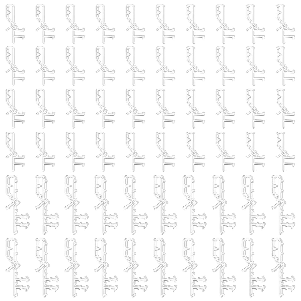 60-Pack Curtain Track Clips – Clear & Silver Snap-In Valance Clips Curtain Track Clips Richie's 60pcs