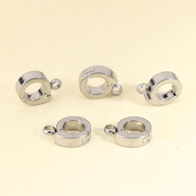 Stainless Steel Round Clasp Buckles for Jewelry Making – 1/5 Pcs Jewelry Clasp Buckle Richie's silver 8mm 5pcs