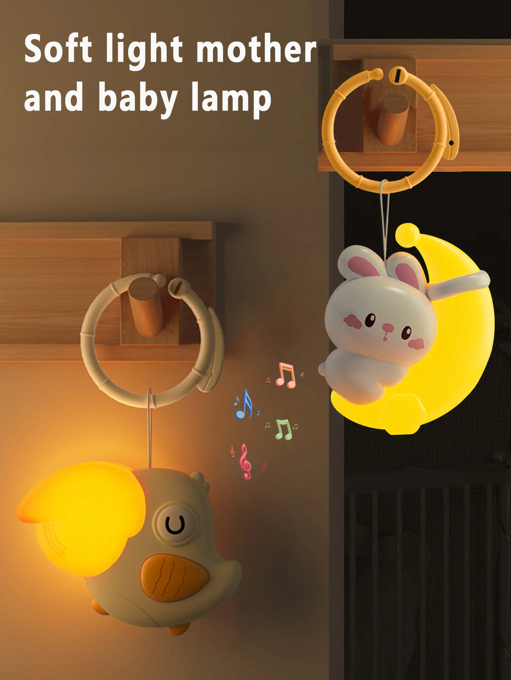 Animal Night Light for Baby – Bird & Rabbit Musical Stroller Light Baby Night Light Richie's