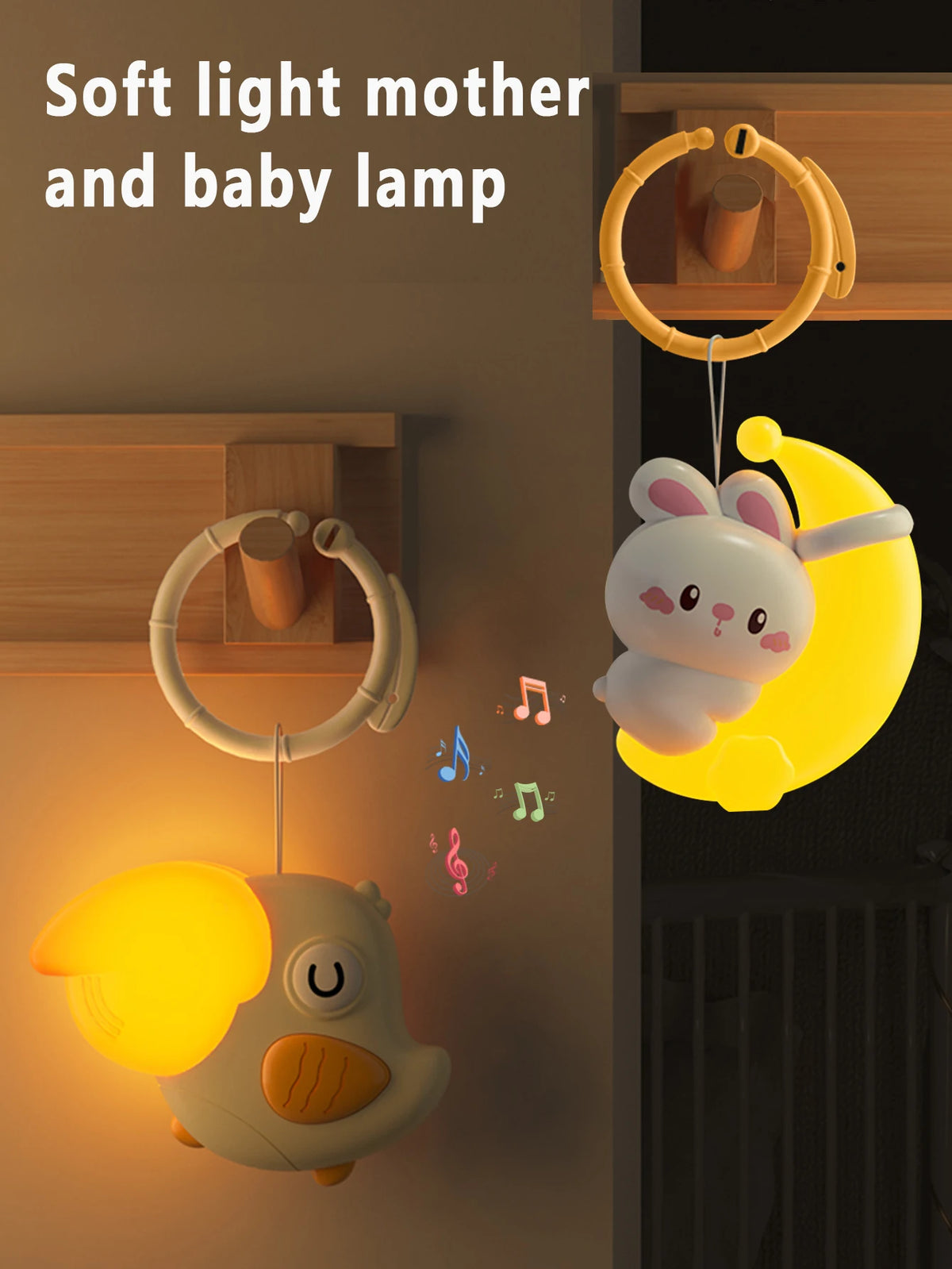 Animal Night Light for Baby – Bird & Rabbit Musical Stroller Light Baby Night Light Richie's