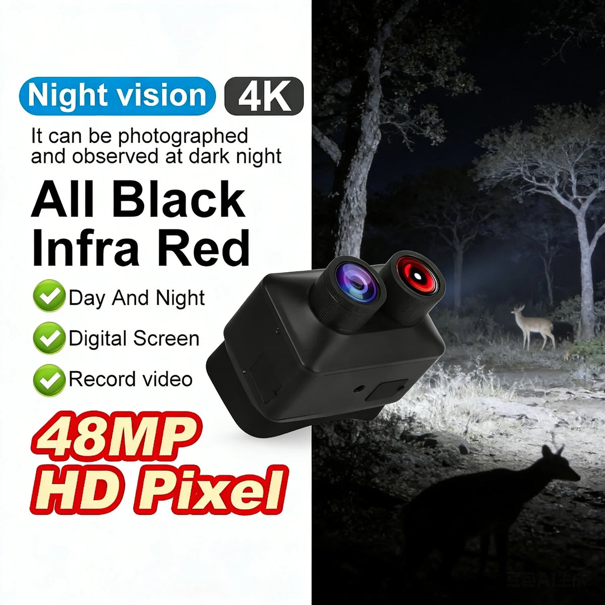 Night Vision Binoculars 4K 48MP | 800M IR Range | 3" Screen Night Vision Binoculars Richie's