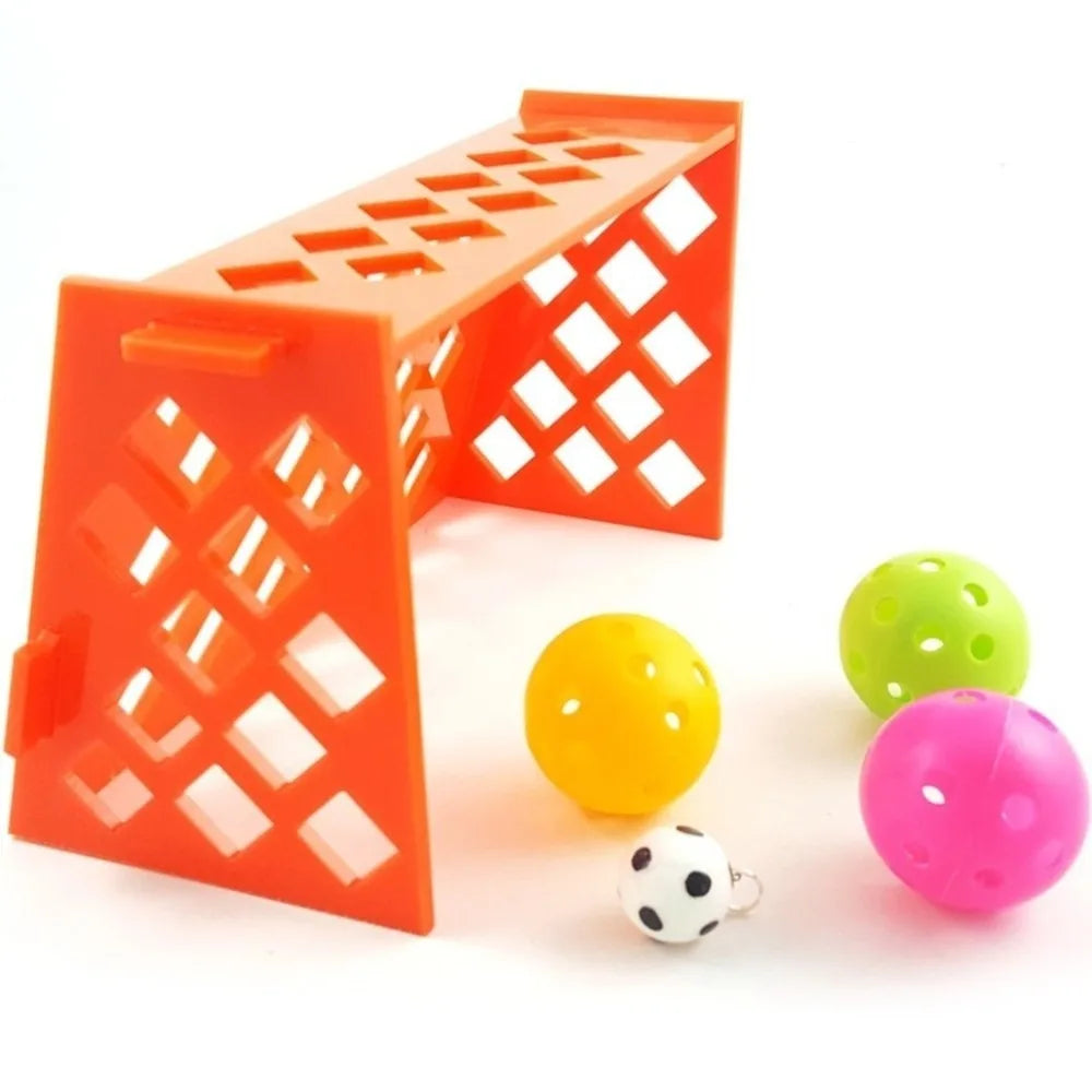 Parrot Mini Soccer Field Toy – 3 Balls | Bird Puzzle Set Bird Foraging Toy Richie's WHITE