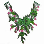 3D Floral Lace Collar Applique – Detachable Embroidered Patch Collar Applique Patch Richie's Green