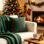 Chenille Christmas Tree Pillow Cover – Embroidered Holiday Cushion Throw Pillow Cover Richie's