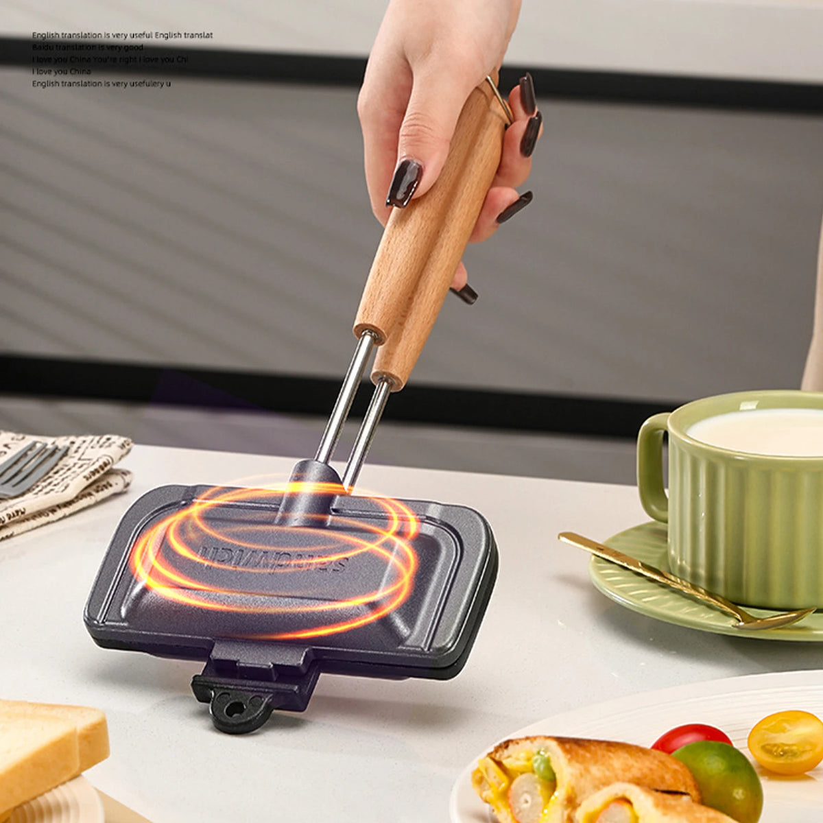 Flip Grill Pan Non-Stick Double-Sided Sandwich Maker Campfire Flip Grill Pan Richie's