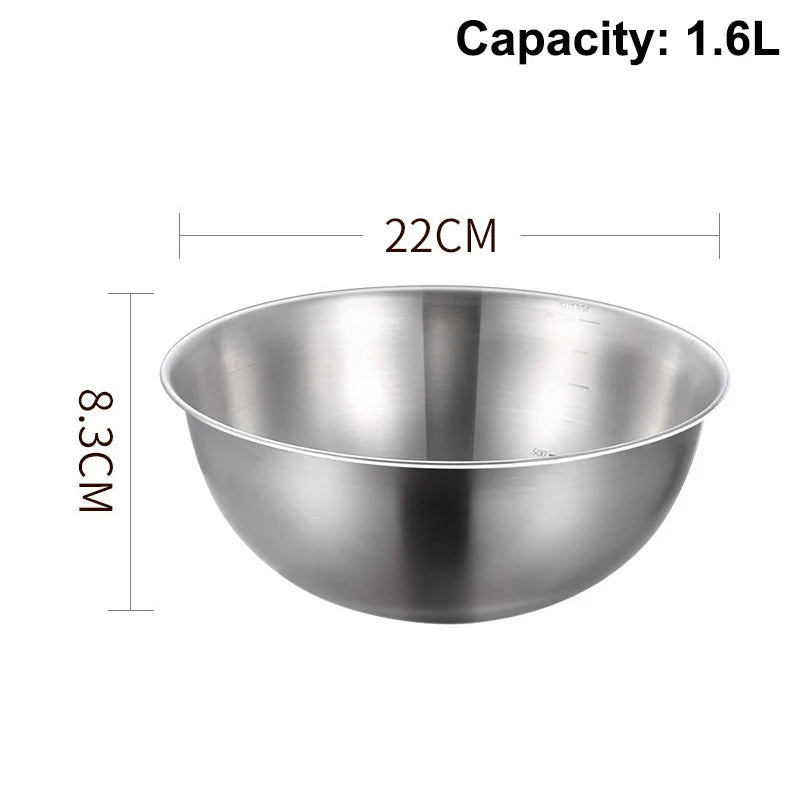 Stainless Steel Mixing Bowl Set with Scale | Kitchen Essentials Mixing Bowl Set Richie's 22cm