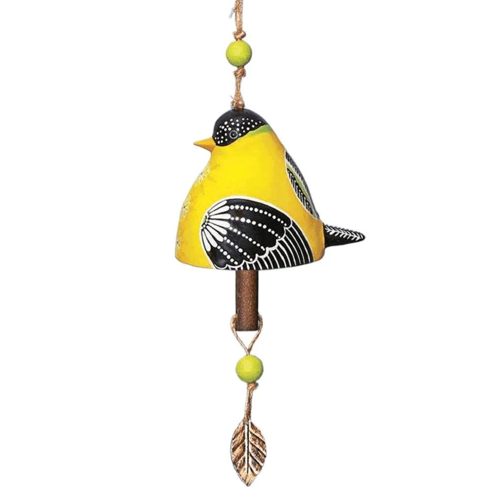 Resin Bird Wind Chime Hand Painted Hanging Garden Ornament Wind Chime Ornament Richie's Yellow