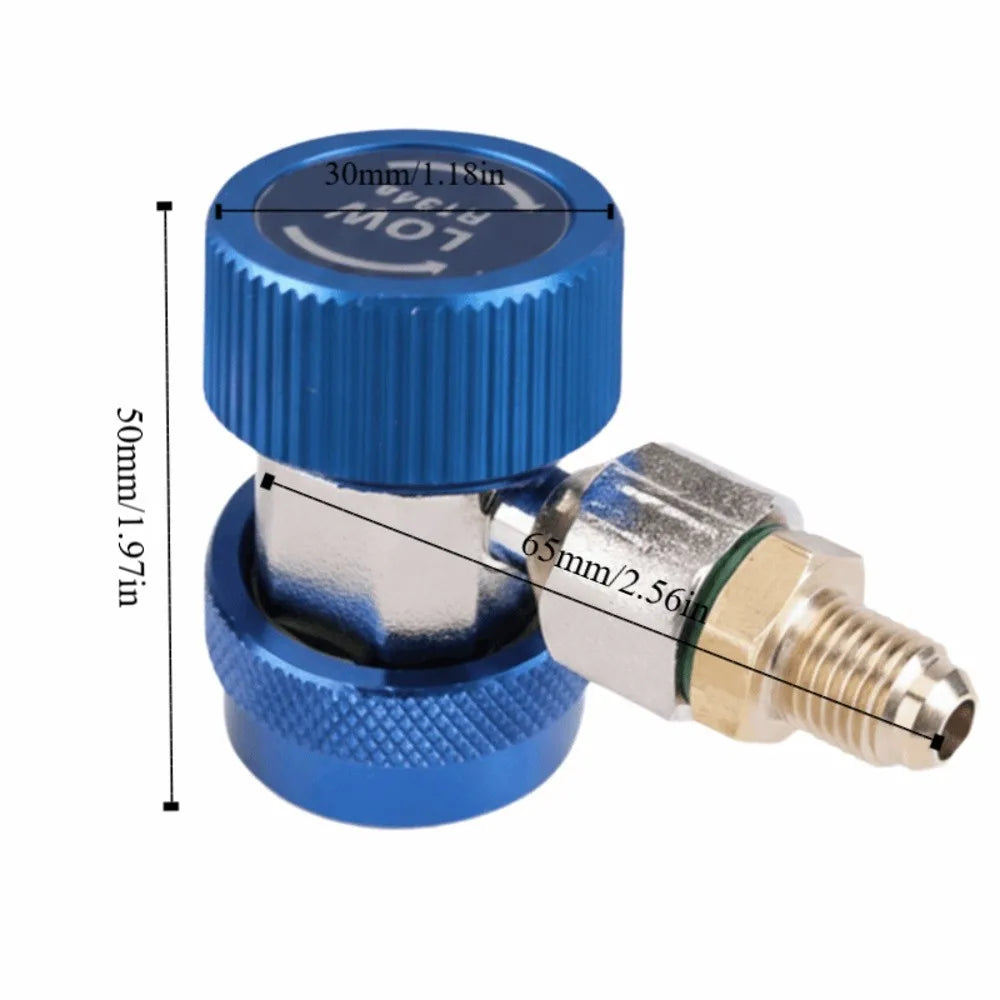 R134A A/C Coupler Adapter 1/4" Low & High Pressure Metal Fitting Set AC Coupler Adapter Richie's