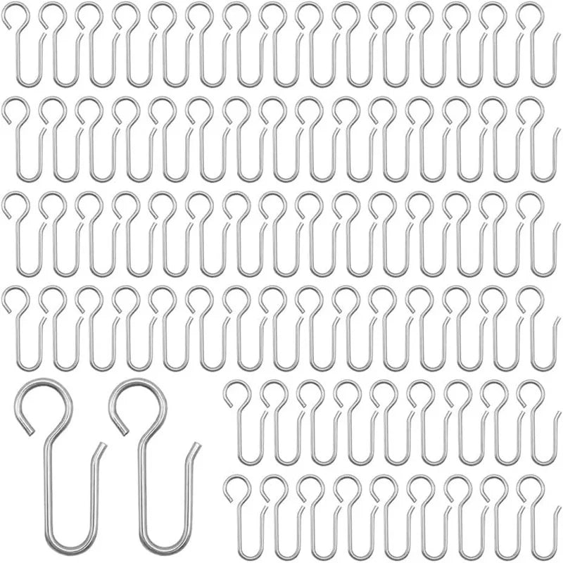 30pcs Metal S-Hook Curtain Track Hooks – Shower & Window Curtain Track Hooks Richie's 30pcs