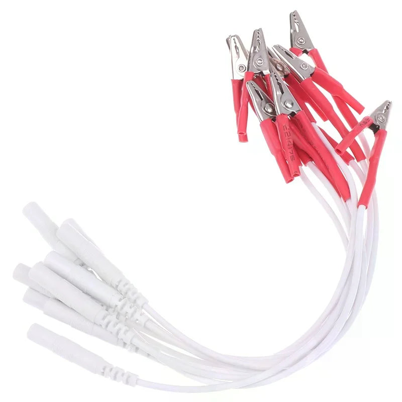 10Pcs TENS EMS Alligator Clip Electrode Cables 2mm Pin Accessories Electrode Clip Cables Richie's