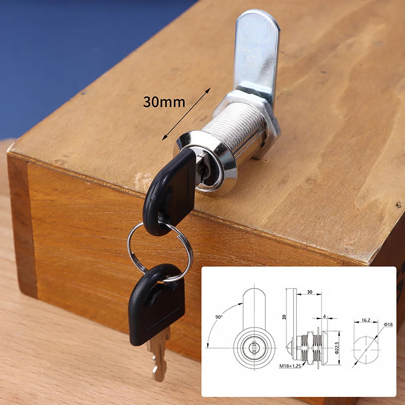 Zinc Alloy Cabinet Cylinder Lock with 2 Keys | Furniture Security Cabinet Cylinder Lock Richie's A5