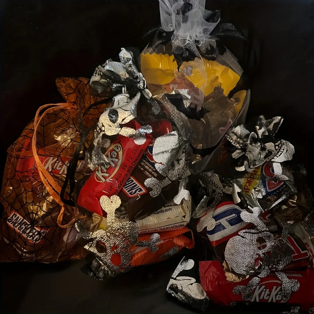 Halloween Tulle Drawstring Gift Bags 4x6in | Candy Party Bags Halloween Party Bags Richie's
