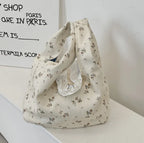 Floral Wrist Bag Women Tote Shoulder Handbag Korean Style Tote Shoulder Bag Richie's Beige