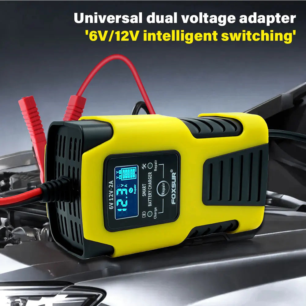 6V/12V 2A Automatic Car Battery Charger LCD – AGM GEL Calcium Battery Charger Richie's