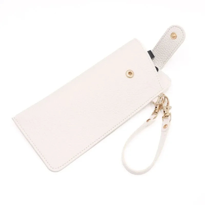PU Leather Glasses Storage Pouch – Compact Bag Attachment Eyewear Storage Pouch Richie's WHITE 1 Pc