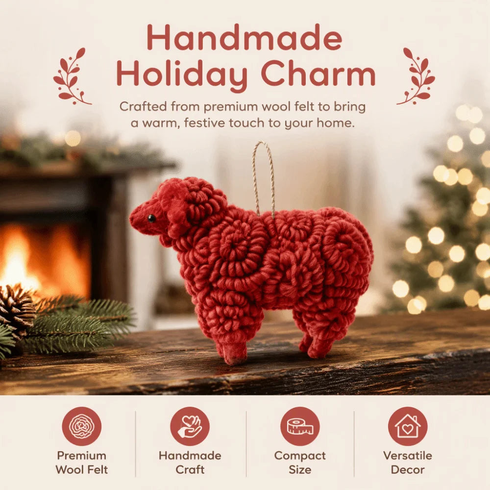 Wool Felt Sheep Christmas Ornament – Tree & Holiday Decor Christmas Ornament Richie's