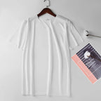 Men's Ice Silk V-Neck Slim Fit Short Sleeve T-Shirt 2025 Men's T-Shirt Richie's White XXXL