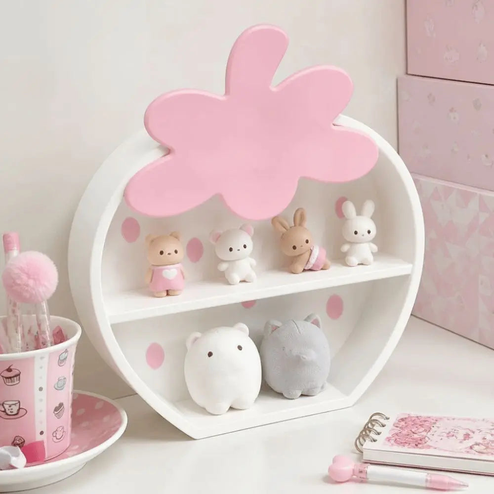 Strawberry Shaped Tiered Display Shelf – Doll & Figurine Rack Decorative Display Shelf Richie's