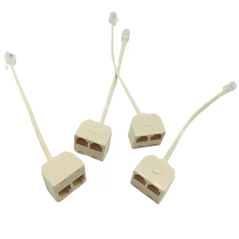RJ11 Telephone Splitter 6P4C 1 Male to 2 Female Adapter Phone Jack Splitter Richie's