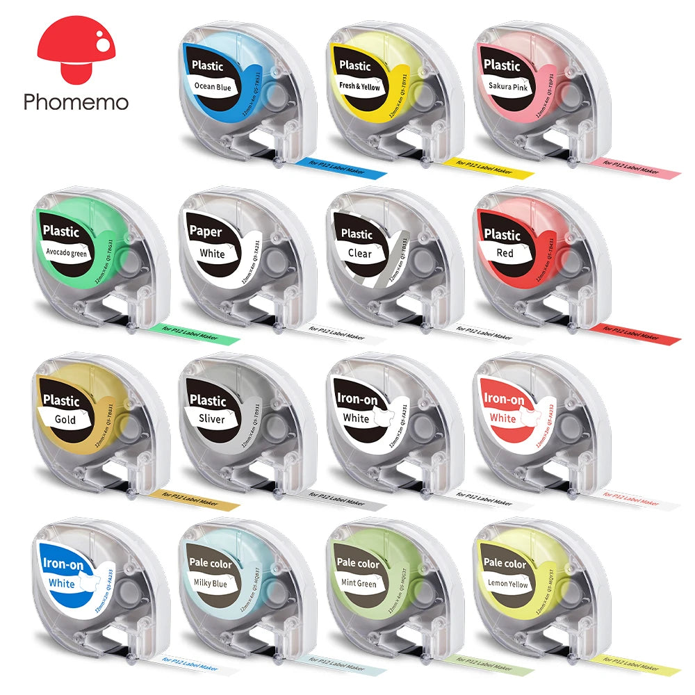 12mm Label Tape for Phomemo P12 & Dymo LetraTag – 4m Label Maker Tape Richie's