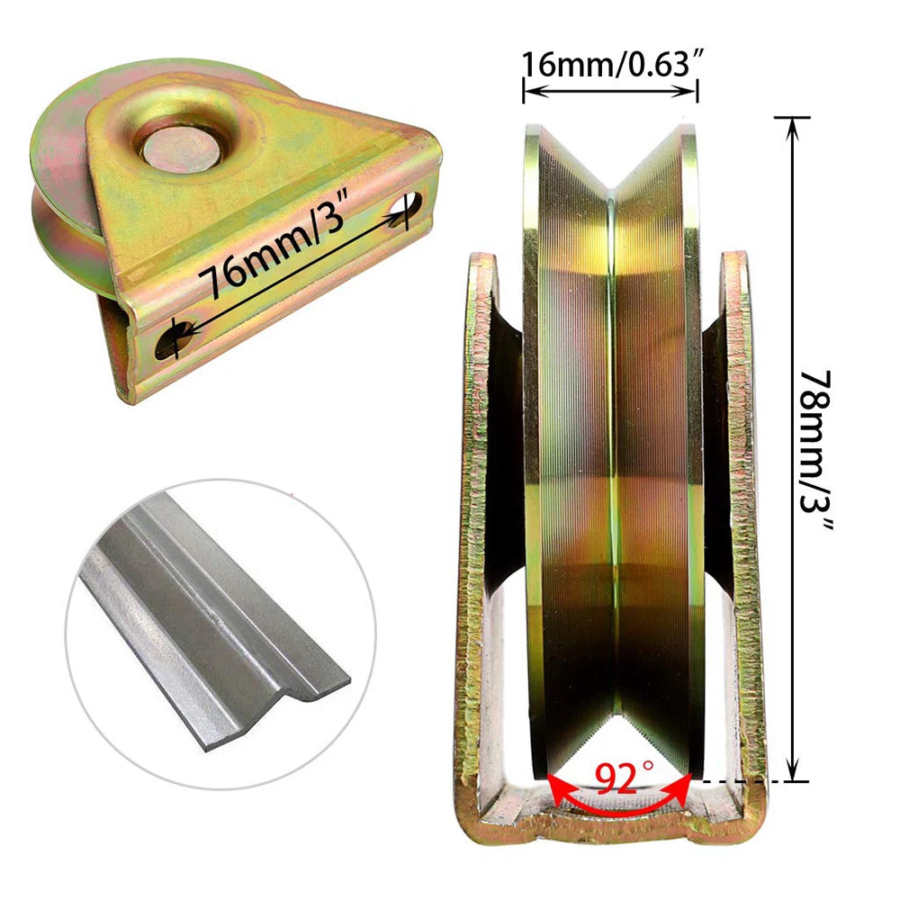 3" V-Groove Sliding Gate Wheel Heavy Duty Rigid Caster – V Track Gate Wheel Caster Richie's
