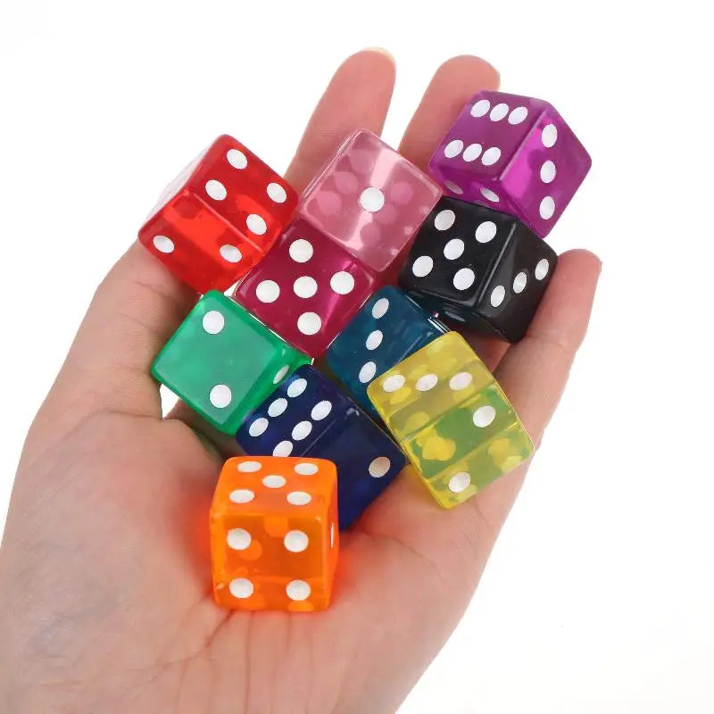 10Pcs Transparent Acrylic Dice 16mm Square Edge – Board Games Board Game Dice Richie's