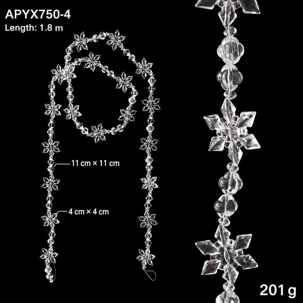 1.8M Acrylic Bead Garland – Crystal & Pearl Christmas Strand Christmas Bead Garland Richie's Style 4