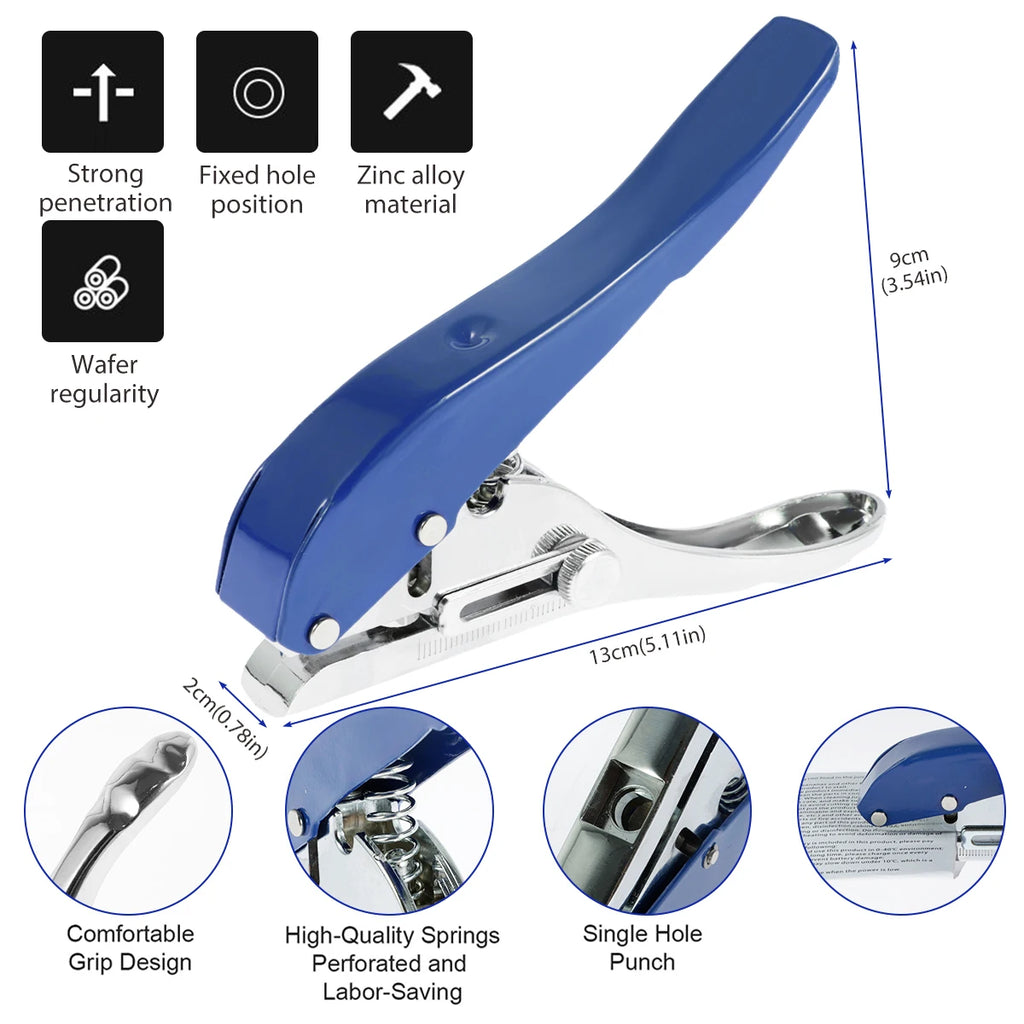 5/16" Handheld Single Hole Punch – Metal, Portable for Cards & Paper Single Hole Punch Richie's