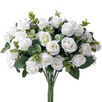 Artificial Eucalyptus Rose Bouquet – Lifelike Floral Décor Artificial Flower Bouquet Richie's white