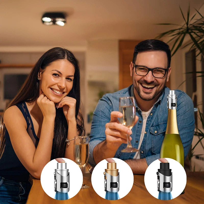 Vacuum Champagne Stopper Stainless Steel Sparkling Wine Saver Wine Bottle Stopper Richie's