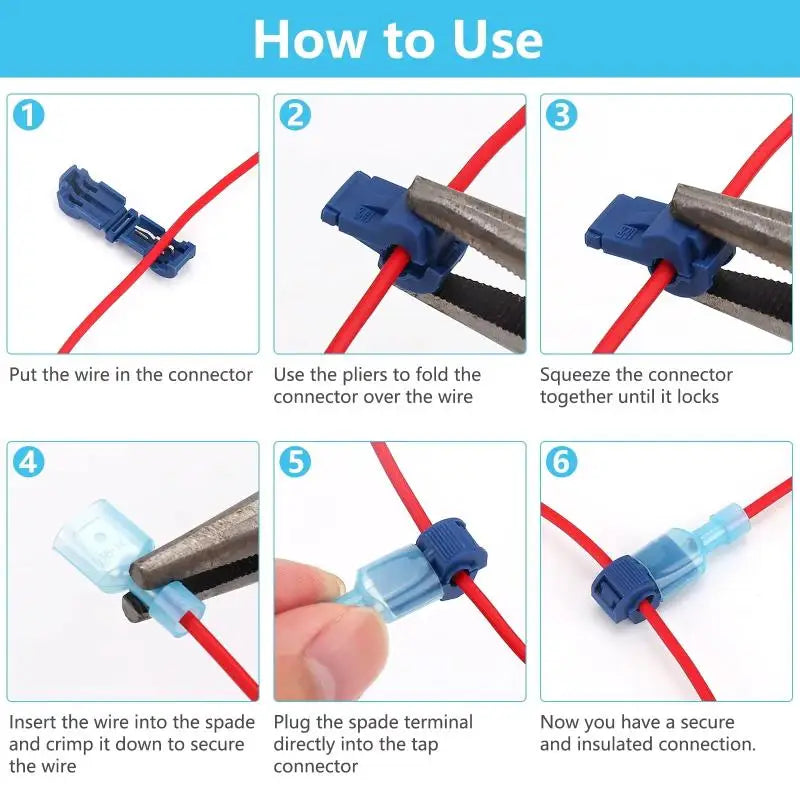 T-Tap Wire Connectors 60pcs Self-Stripping Quick Splice Kit Wire Splice Connectors Richie's