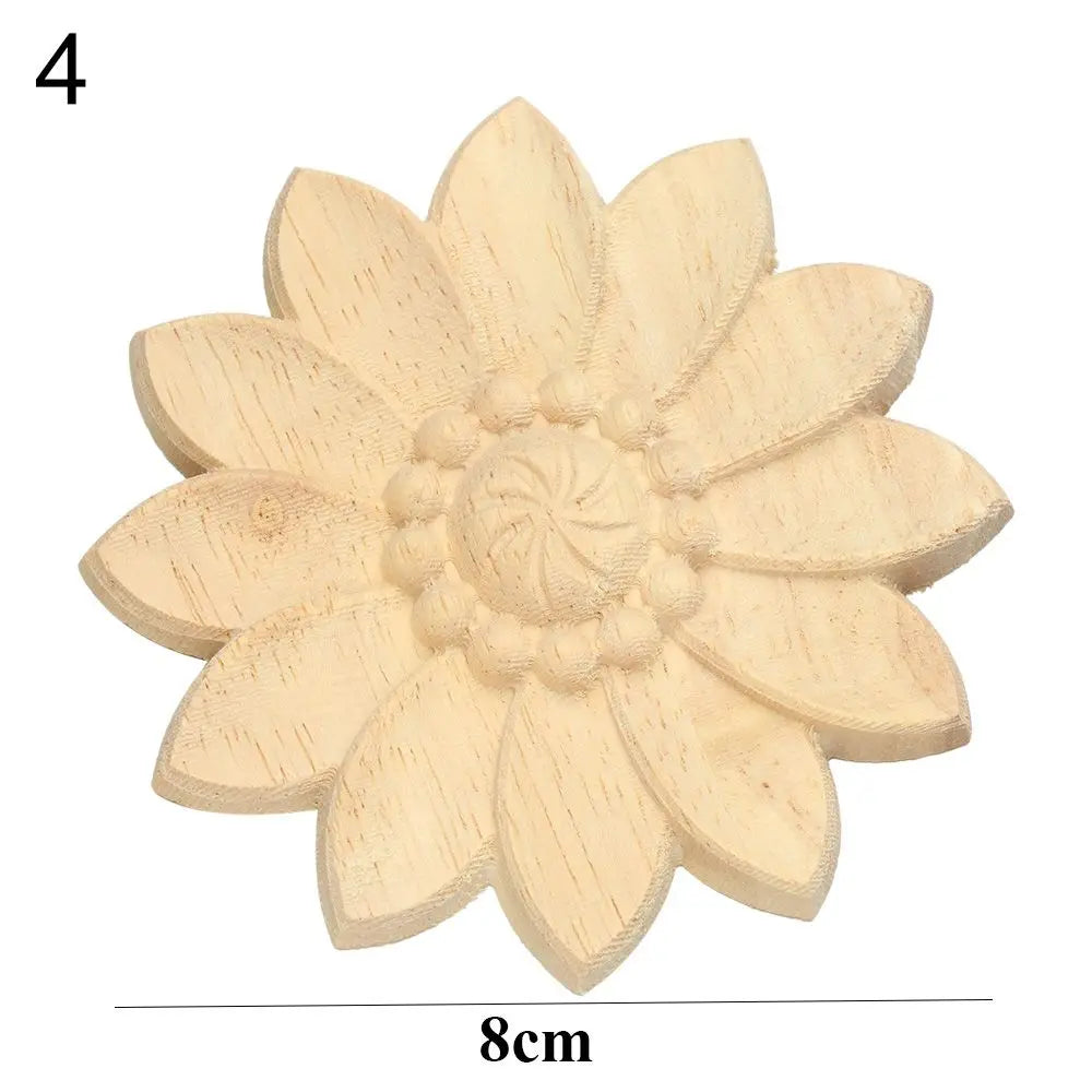 Floral Wood Carved Appliques – Decorative Furniture Corner Accents