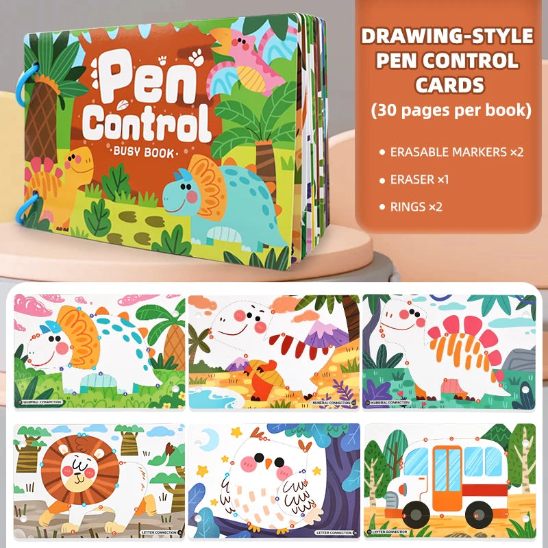 Reusable Kids Busy Book – Alphabet, Numbers & Drawing Toy Educational Activity Book Richie's Bq-1104-Draw