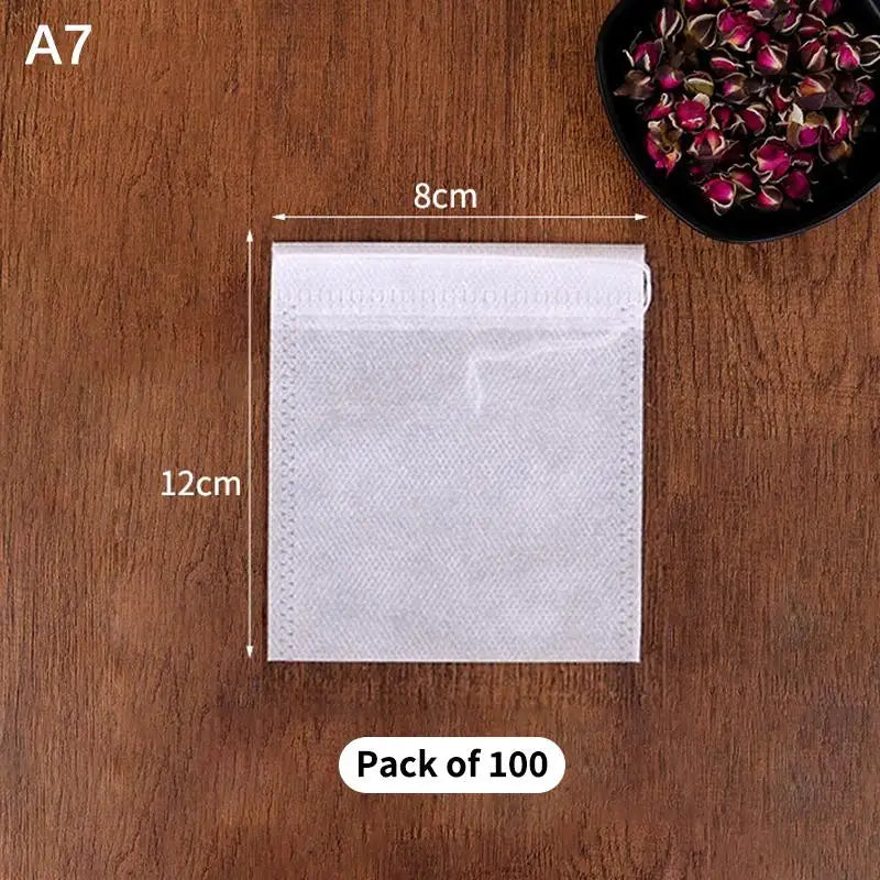 100 Pcs Drawstring Tea Bags – Disposable Empty Filter Pouches Tea Filter Bags Richie's A7