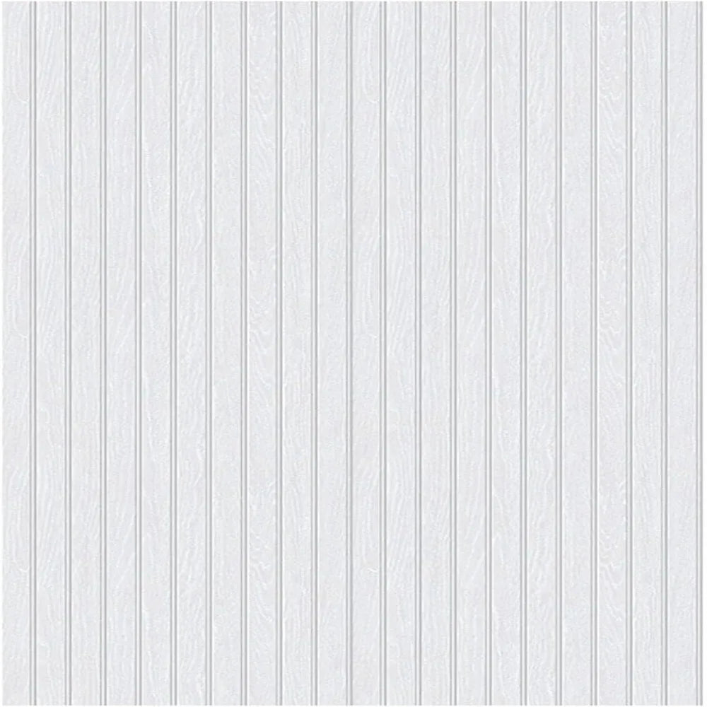 White Beadboard Peel & Stick Wallpaper – Removable PVC Wall Covering Peel & Stick Wallpaper Richie's White 16.5㎡