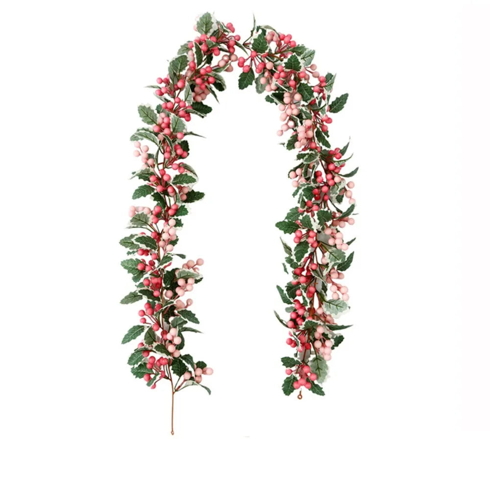 DIY Pink Berry Christmas Wreath – Artificial Garland Vine Artificial Wreath Garland Richie's A6