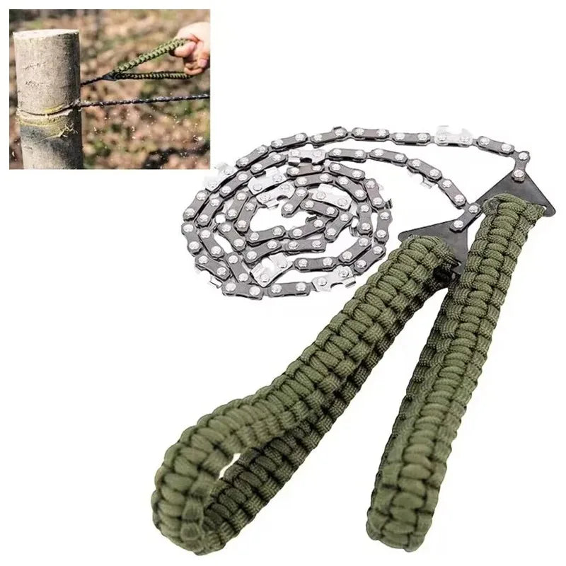TOTNEND Mini Manual Rope Chainsaw – Portable Survival Hand Saw Manual Rope Chain Saw Richie's