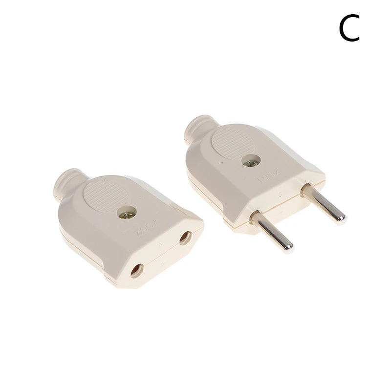 2-Pin EU Plug Male Female Power Connector Socket Extension Power Connector Plug Richie's C-1set