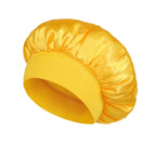 Satin Wide-Brim Sleeping Bonnet – Unisex Hair Care Night Cap Satin Sleep Bonnet Richie's YELLOW