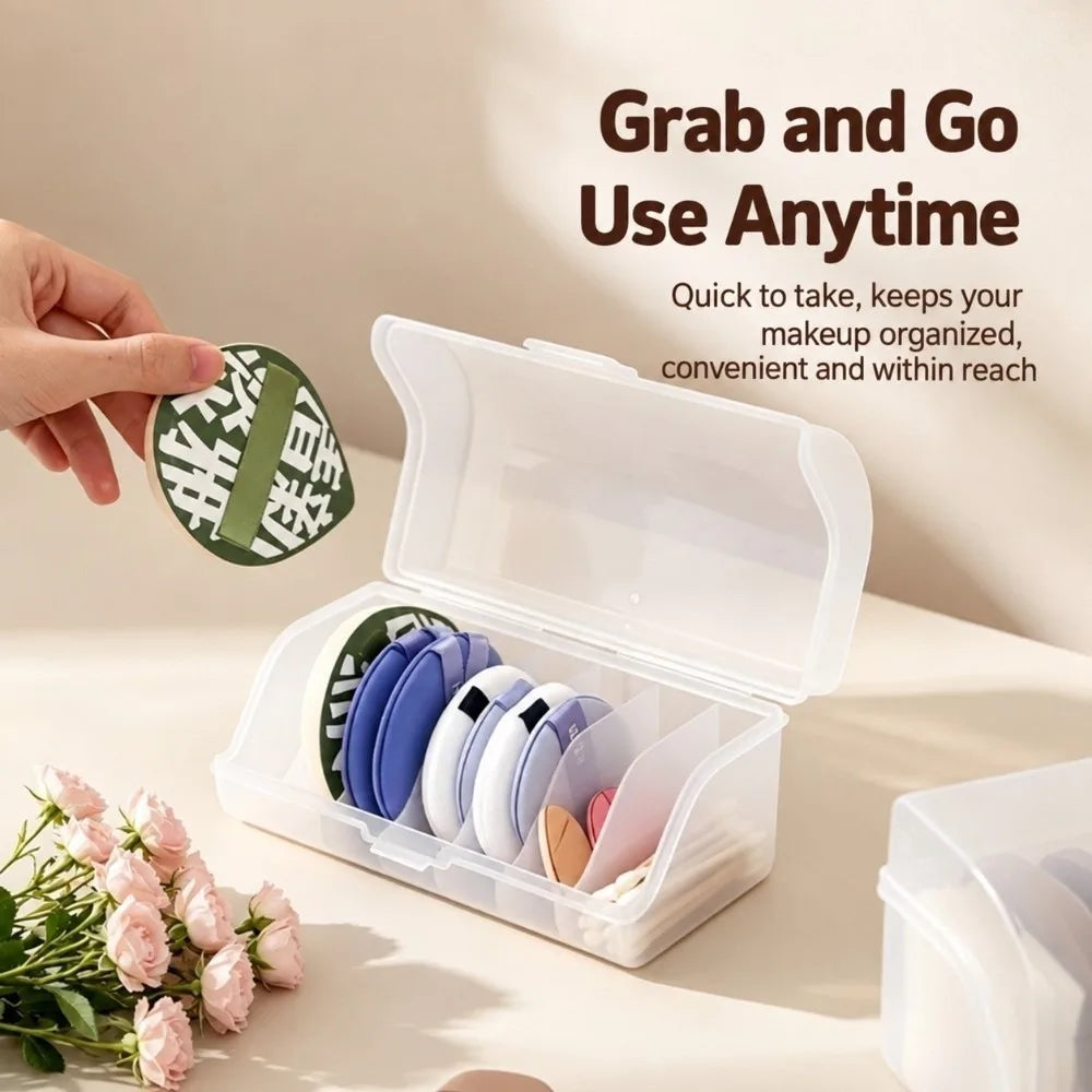 Clear Stackable Makeup Sponge & Powder Puff Holder Case Makeup Organizer Case Richie's