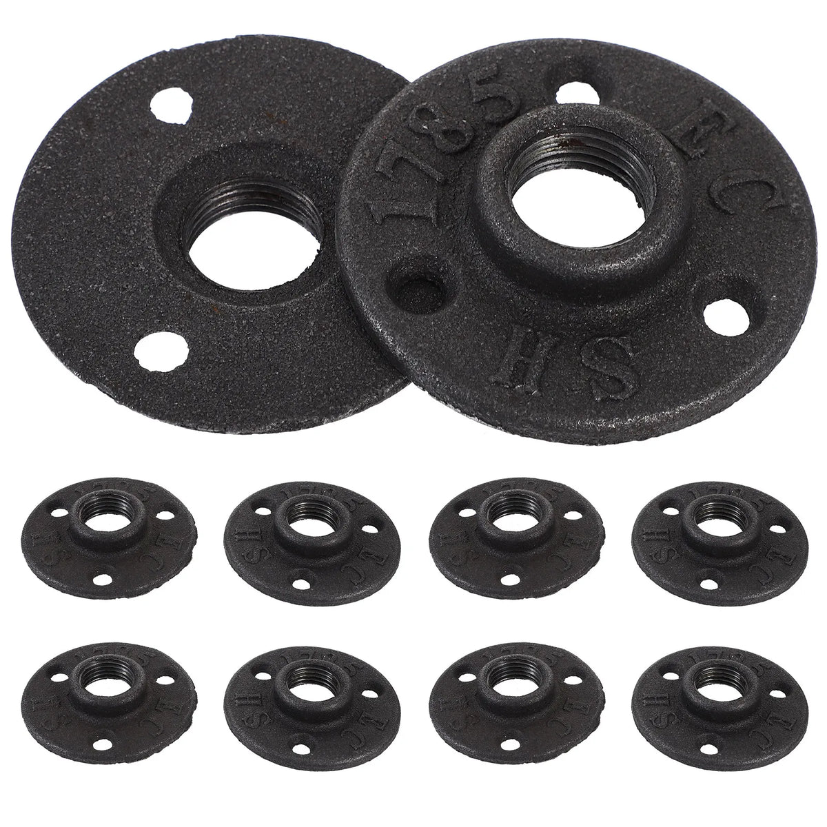 10Pcs 20mm Threaded Floor Flange – Malleable Iron Pipe Fittings Iron Pipe Flange Richie's