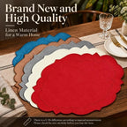 Cotton Linen Embroidered Placemats 45×35cm Anti-Slip Dining Linen Placemats Richie's