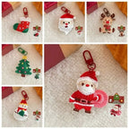 Handmade Christmas Woven Keychain Pendant – Santa & Tree Charm Christmas Keychain Pendant Richie's